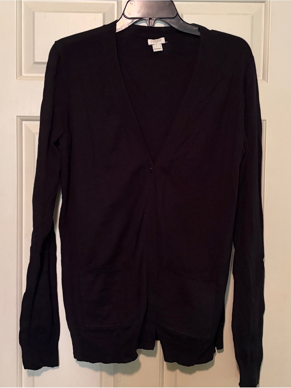 J. Crew Black Long Sleeve V-Neck Cardigan